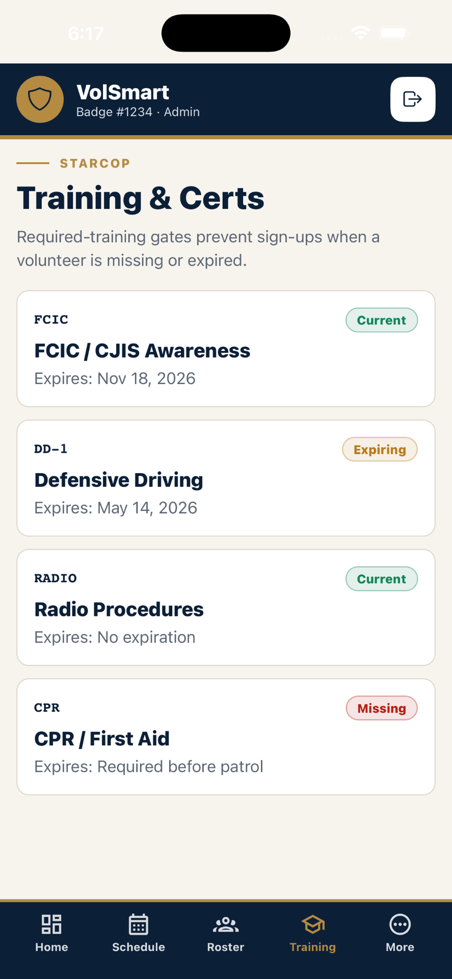VolSmart Mobile — Training & Certs